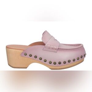 NIB santoni penny loafer clogs sz 39.5 lilac adorable for summer $758